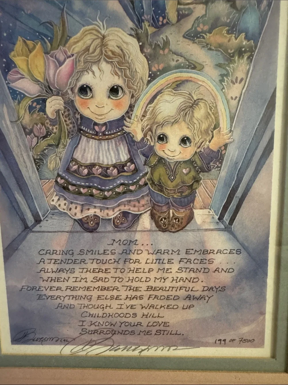 “MOM” Print 1992 Limited Edition Signed Art by Jody Bergsma 199 of 7500